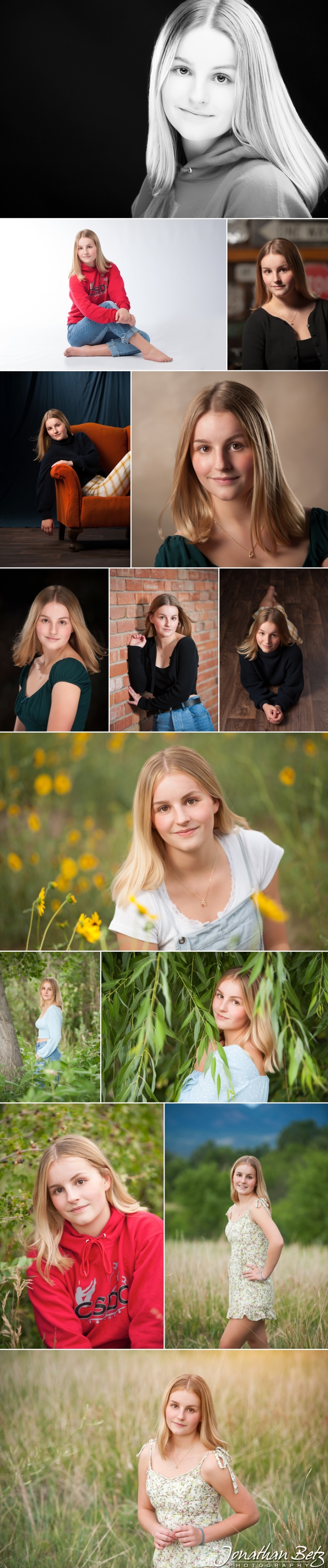 Colorado Springs High School Senior Portraits In-Studio and Outdoors